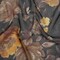 1 Yard Polyester Chiffon Fabric Floral Print, Black, Orange & Yellow, 61" Width